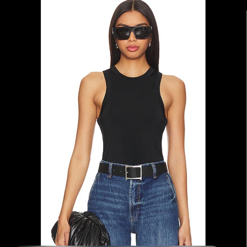 Anine Bing Black Tank Top slim racerback/tank style silhouette